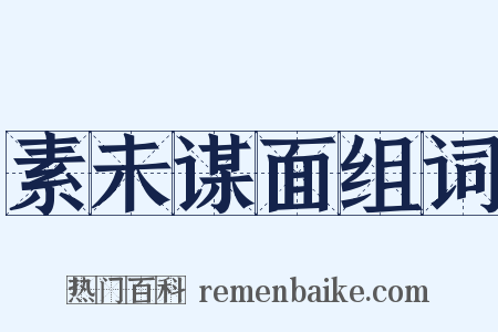 素未谋面组词是什么意思的图片